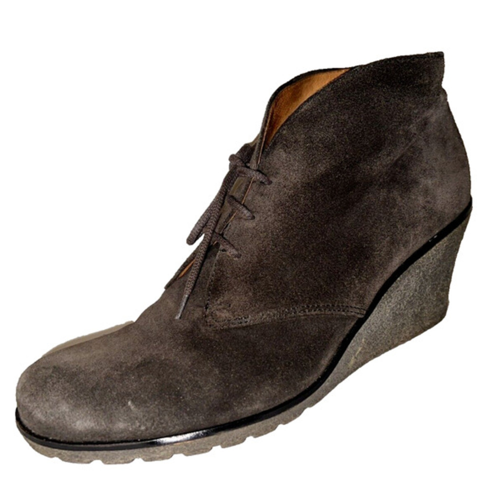 GABOR Shoes Womens Size US 9 / UK 7 Dark Gray Wedges Suede Lace Up Ankle Booties